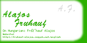 alajos fruhauf business card